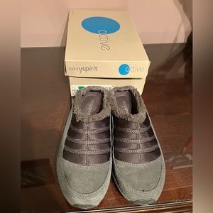 Grey all weather slip ons